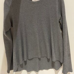 Grey long sleeve waffle top